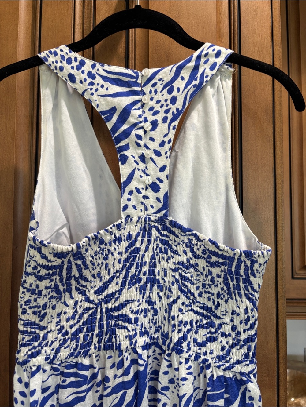 Sincerely Jules Blue & White Printed Maxi Jumpsuit - Picture 5 of 7